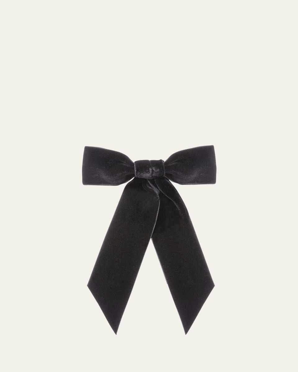 Wide Velvet Bow Barrette